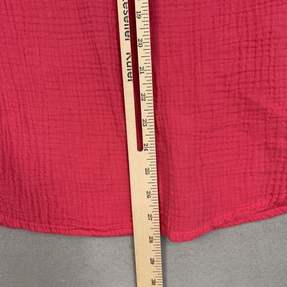 Mote Shirt Womens 2XL Pink Hot Bright Fuchsia Gauze Coastal Resort Vacation Fem - Picture 12 of 14